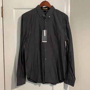 Denim & Flower Slim Fit button Up Gray